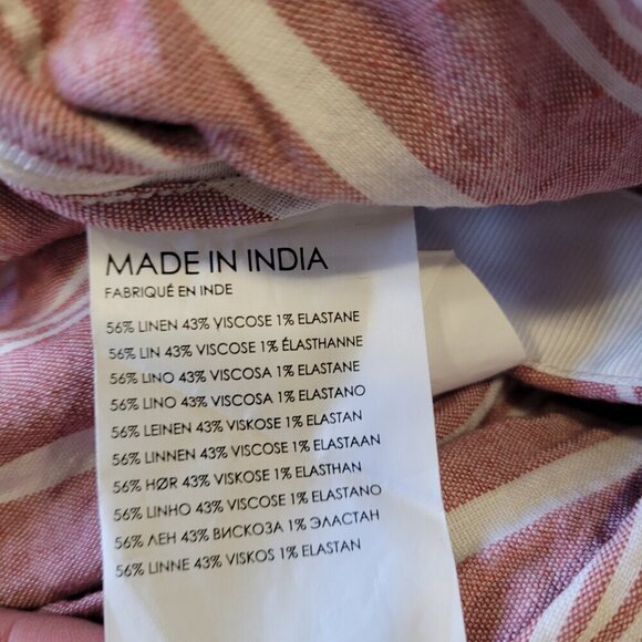 CLUB MONACO | Wrap Stripe Linen Skirt | Sz. 0 - Picture 8 of 9